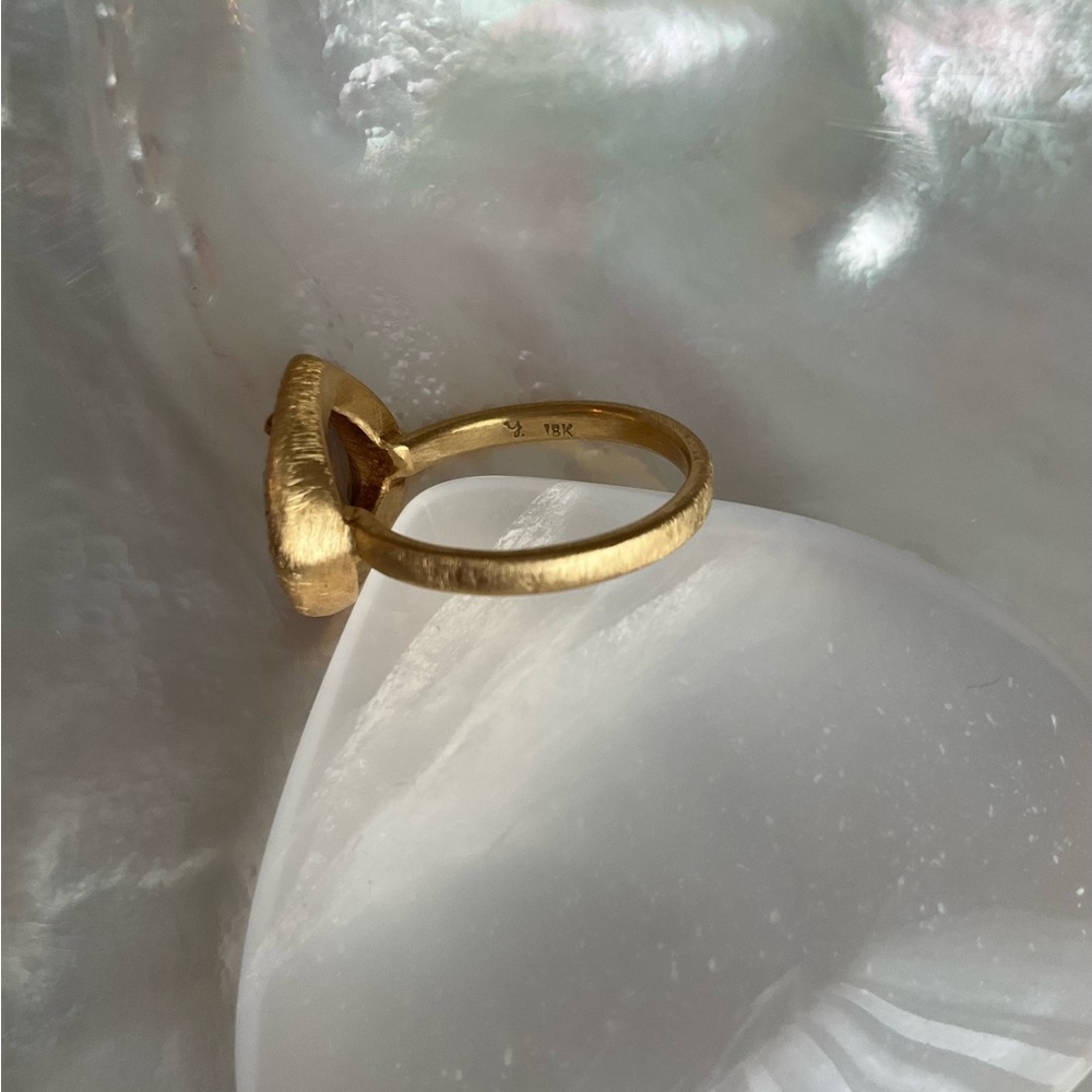 Yasuko Azuma 18k gold & large diamond halo ring, rose cut checkerboard cut, 7 - Picture 9 of 15